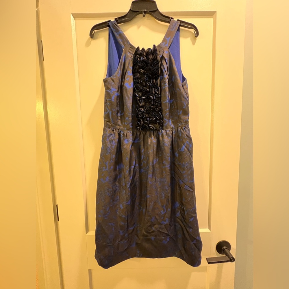 J. Crew black and blue silk dress, size 6